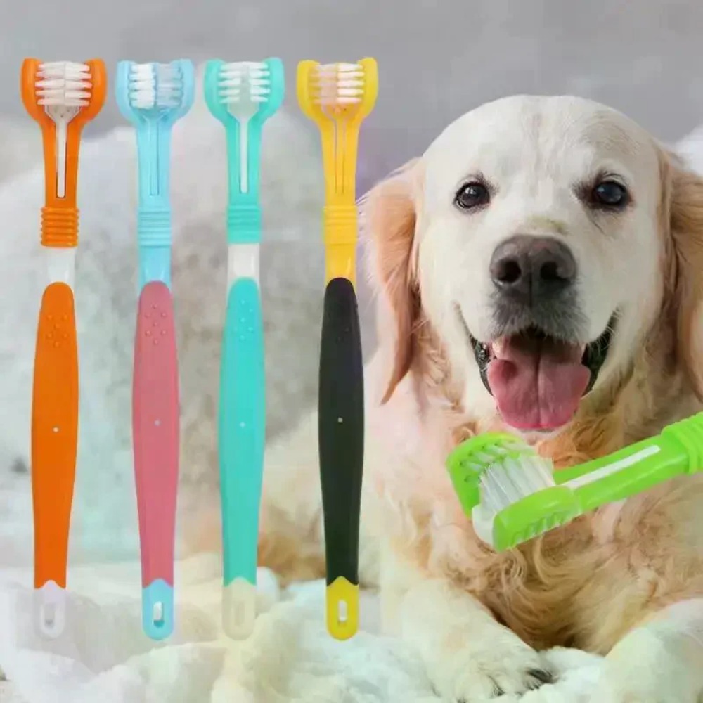 Teeth Whitening Mouthwash - Spazzolino a 3 Lati per Animali
